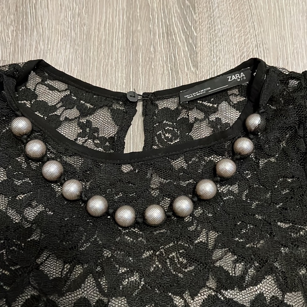 Zara lace top 🖤. Size S - Picture 2 of 7